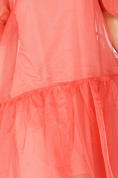 FINE ORGANZA MINI DRESS WITH INNER SLIP BA3744