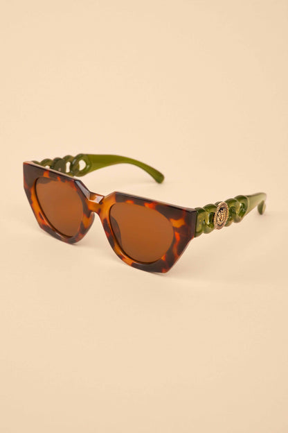 Luxe Zelia Sunglasses - Tortoiseshell/Olive