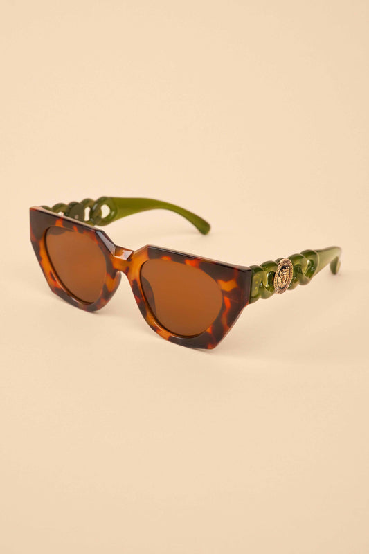 Luxe Zelia Sunglasses - Tortoiseshell/Olive
