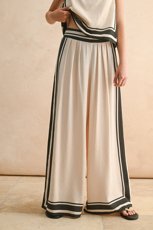 BORDER STRIPE PATTERN PANTS