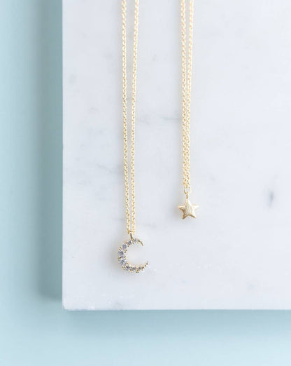 Momma + Me Moon and Star Necklace Set