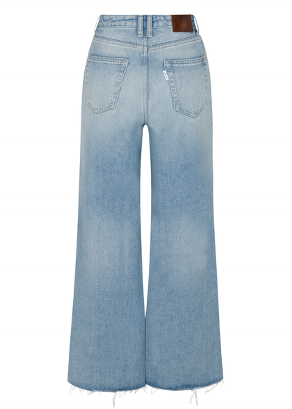 High Rise Wide Leg Non Stretch Denim Beach to Bar Jean