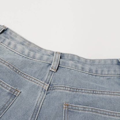 PT022Y Autumn Leaf Patchwork High Waist Denim Jeans