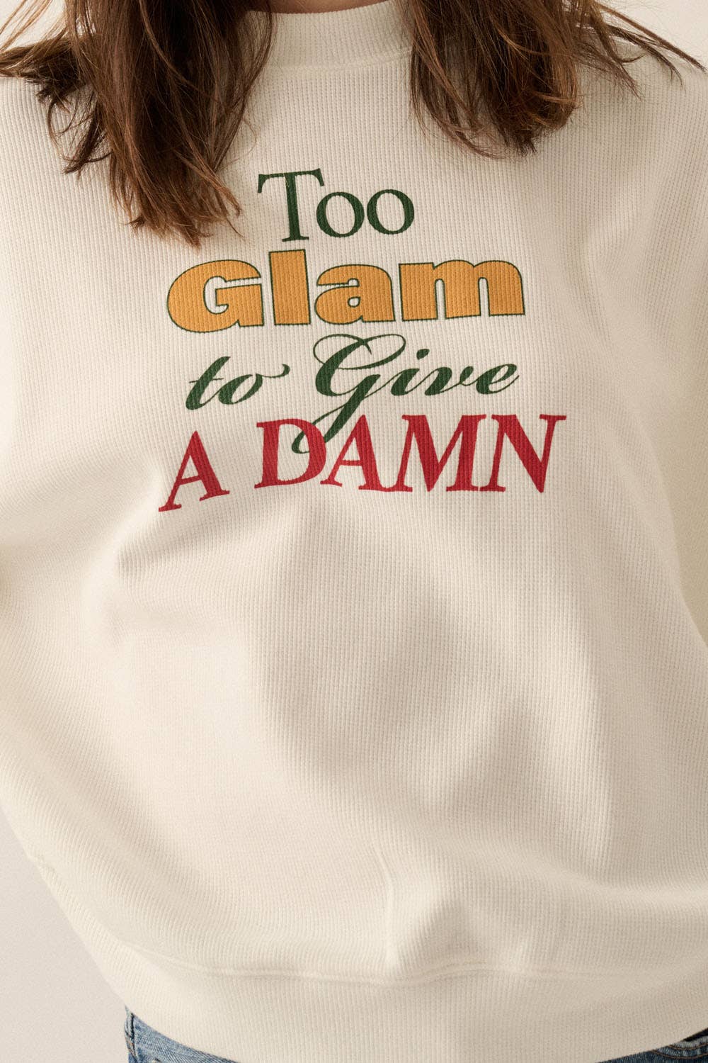 Too Glam Oversize Thermal Graphic Top