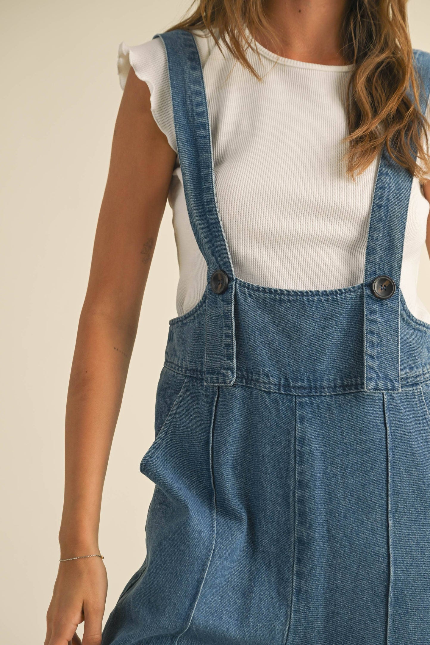 STRPAED TOP DENIM JUMPSUIT