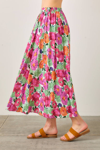 FLORAL PRINT TEIRED SKRIT
