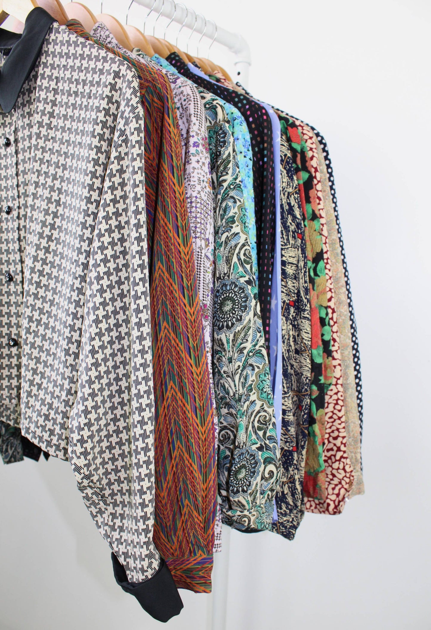 Reworked Long-Sleeve Button Up Blouse - Cropped