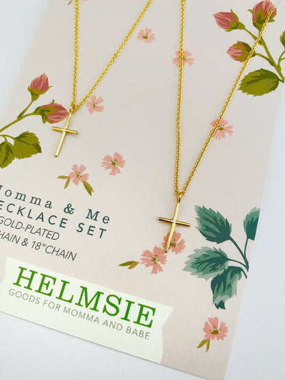 Momma + Me Cross Necklace Set