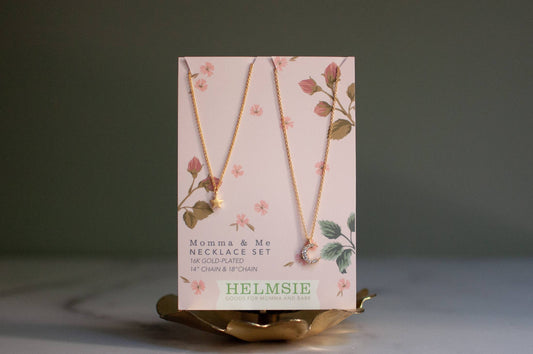 Momma + Me Moon and Star Necklace Set