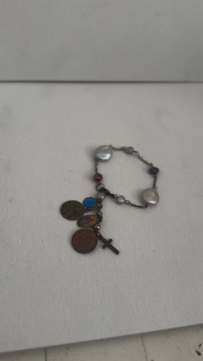 French metal charm Bracelet
